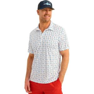 imageHUK Mens Pursuit Printed Performance Short Sleeve Polo ShirtWhite 40
