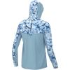 imageHUK Boys Icon X Pattern Hoodie Fishing Shirt with Hood for KidsInside Reef  Azure Blue