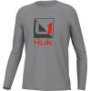 imageHUK Kids Pursuit Long Sleeve Sun Protecting Fishing ShirtReflection  Overcast Grey