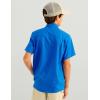 imageHUK Unisex Kids Tide Point Short Sleeve Shirt Fishing ButtonOcean Blue