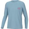 imageHUK Unisex Pursuit Graphic Long Sleeve Fishing Shirt for KidsHuk and Bars  Crystal Blue