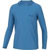 imageHUK Boys Icon X Hoodie Fishing Shirt with Sun Protection for KidsAzure Blue
