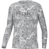 imageHUK Boys Pursuit Pattern Long Sleeve Fishing Shirt for KidsFin Fade  Harbor Mist