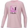 imageHUK Kids Pursuit Long Sleeve Sun Protecting Fishing ShirtReflection  Barely Pink