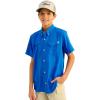 imageHUK Unisex Kids Tide Point Short Sleeve Shirt Fishing ButtonOcean Blue