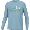 imageHUK Unisex Pursuit Graphic Long Sleeve Fishing Shirt for KidsBass Solar  Crystal Blue