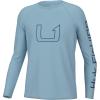 imageHUK Unisex Pursuit Graphic Long Sleeve Fishing Shirt for KidsSolar Time  Crystal Blue