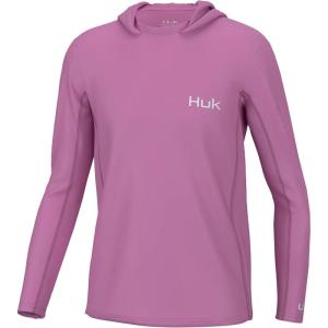 imageHUK Boys Icon X Hoodie Fishing Shirt with Sun Protection for KidsUltra Pink