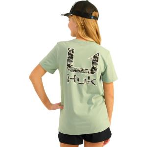 imageHUK Boys Performance Fishing Graphic Tee Short Sleeve TShirt for KidsHuk Fill  Fog Green