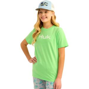 imageHUK Boys Performance Fishing Graphic Tee Short Sleeve TShirt for KidsLogo  Summer Green