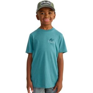 imageHUK Boys Performance Fishing Graphic Tee Short Sleeve TShirt for KidsSail Away  Storm Blue