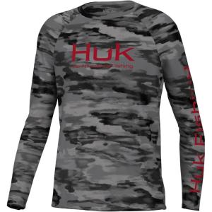 imageHUK Kids Pursuit Long Sleeve Sun Protecting Fishing ShirtEdisto  Overcast Grey