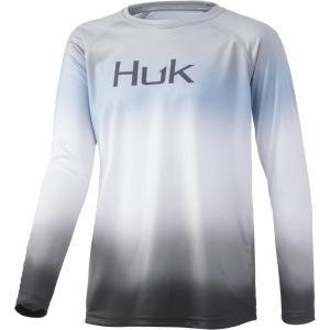 imageHUK Kids Pursuit Long Sleeve Sun Protecting Fishing ShirtFlare Fade  Overcast Grey