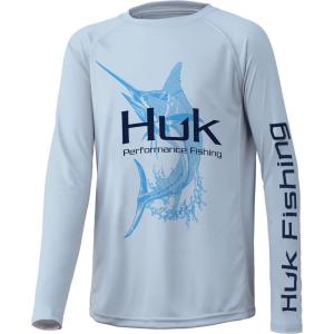 imageHUK Kids Pursuit Long Sleeve Sun Protecting Fishing ShirtMarlin Sun  Coastal Sky
