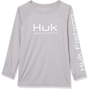 imageHUK Kids Pursuit Long Sleeve Sun Protecting Fishing ShirtOvercast Grey
