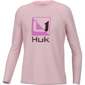 imageHUK Kids Pursuit Long Sleeve Sun Protecting Fishing ShirtReflection  Barely Pink