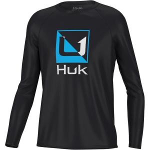 imageHUK Kids Pursuit Long Sleeve Sun Protecting Fishing ShirtReflection  Black