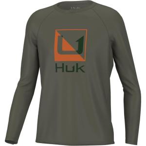 imageHUK Kids Pursuit Long Sleeve Sun Protecting Fishing ShirtReflection  Moss