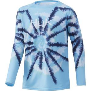 imageHUK Kids Pursuit Long Sleeve Sun Protecting Fishing ShirtSpiral Dye  Baltic Sea