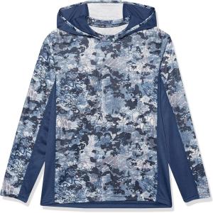 imageHUK UnisexChild Icon X Hoodie  Kids LongSleeve Shirt with Sun ProtectionTide Change  Atlantic