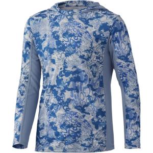 imageHUK UnisexChild Icon X Hoodie  Kids LongSleeve Shirt with Sun ProtectionTide Change  Exuma