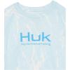 imageHUK Boys Pursuit Pattern Long Sleeve Fishing Shirt for KidsKelp Wash Heather  Crystal Blue