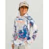 imageHUK Boys Pursuit Pattern Long Sleeve Fishing Shirt for KidsMossy Oak  Ocean Blue