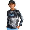 imageHUK Boys Pursuit Pattern Long Sleeve Fishing Shirt for KidsMossy Oak Stormwater Midnight