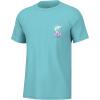 imageHUK Mens Fishing Graphic Tee Performance Short Sleeve QuickDrySail Bones  Marine Blue