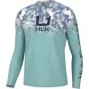 imageHUK Mens Kc Scott Patterned Pursuit Performance Fishing ShirtApex Vert Fade  Marine Blue
