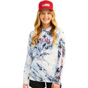 imageHUK Boys Pursuit Pattern Long Sleeve Fishing Shirt for KidsMossy Oak  Windsurfer