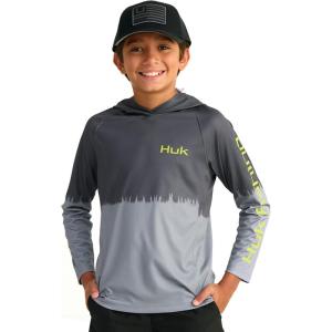 imageHUK Boys Pursuit Patterned Crew Sleeve Performance Shirt for KidsVolcanic Ash