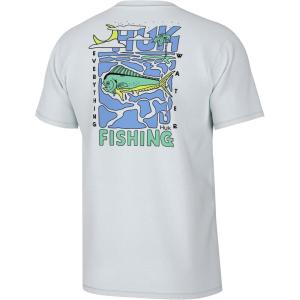 imageHUK Mens Fishing Graphic Tee Performance Short Sleeve QuickDryDolphin Dreams  White