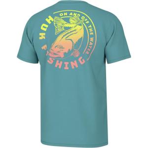 imageHUK Mens Fishing Graphic Tee Performance Short Sleeve QuickDryElectric Bass  Marine Blue