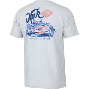 imageHUK Mens Fishing Graphic Tee Performance Short Sleeve QuickDryJust Fiddlin  White