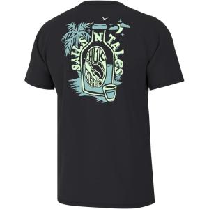 imageHUK Mens Fishing Graphic Tee Performance Short Sleeve QuickDrySails N Tales  Black