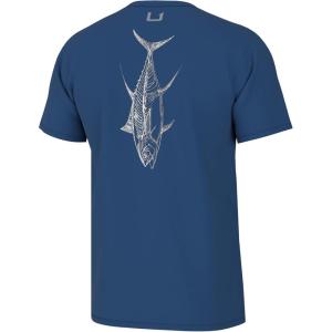 imageHUK Mens Fishing Graphic Tee Performance Short Sleeve QuickDryTuna Sketch  Set Sail
