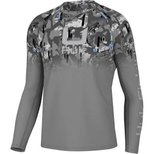 imageHUK Mens Kc Scott Patterned Pursuit Performance Fishing ShirtApex Vert Fade  Night Owl