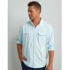 imageHUK Mens Tide Point Pattern Long Sleeve Shirt Fishing Button DownMini Check  Ice Water