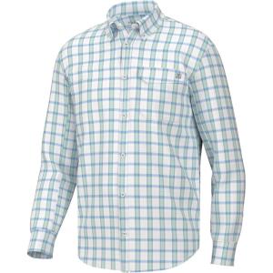 imageHUK Mens Tide Point Pattern Long Sleeve Shirt Fishing Button DownLatitude  Bermuda