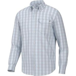imageHUK Mens Tide Point Pattern Long Sleeve Shirt Fishing Button DownLatitude  Ice Water