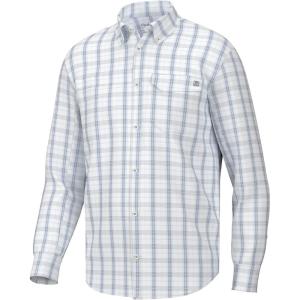 imageHUK Mens Tide Point Pattern Long Sleeve Shirt Fishing Button DownLatitude  Quiet Harbor
