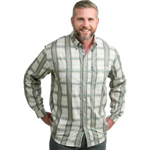 imageHUK Mens Tide Point Pattern Long Sleeve Shirt Fishing Button DownStorm Blue