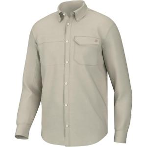 imageHUK Mens Tide Point Solid Long Sleeve Shirt ButtonKhaki