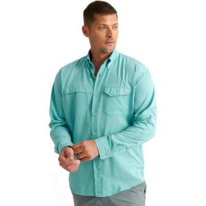 imageHUK Mens Tide Point Solid Long Sleeve Shirt ButtonMarine Blue