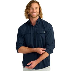 imageHUK Mens Tide Point Solid Long Sleeve Shirt ButtonNaval Academy