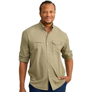 imageHUK Mens Tide Point Solid Long Sleeve Shirt ButtonOverland Trek