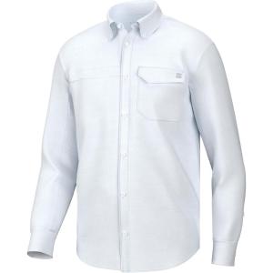 imageHUK Mens Tide Point Solid Long Sleeve Shirt ButtonWhite