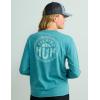 imageHUK Womens Short Sleeve Mineral Wash Pocket Tee Fishing TShirtStorm Blue