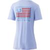 imageHUK Womens Short Sleeve Performance Tee  Ladies Fishing TShirtHuk  Bars  Coastal Sky Heaather